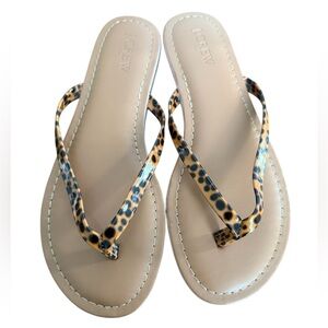 J. Crew Factory Cheetah Print flip flops thongs Size 7